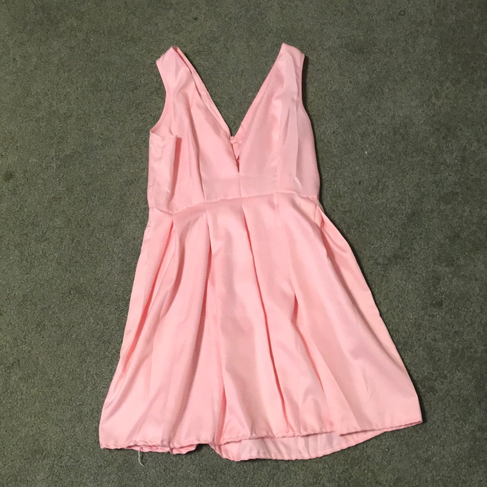 Pink low cut party dress